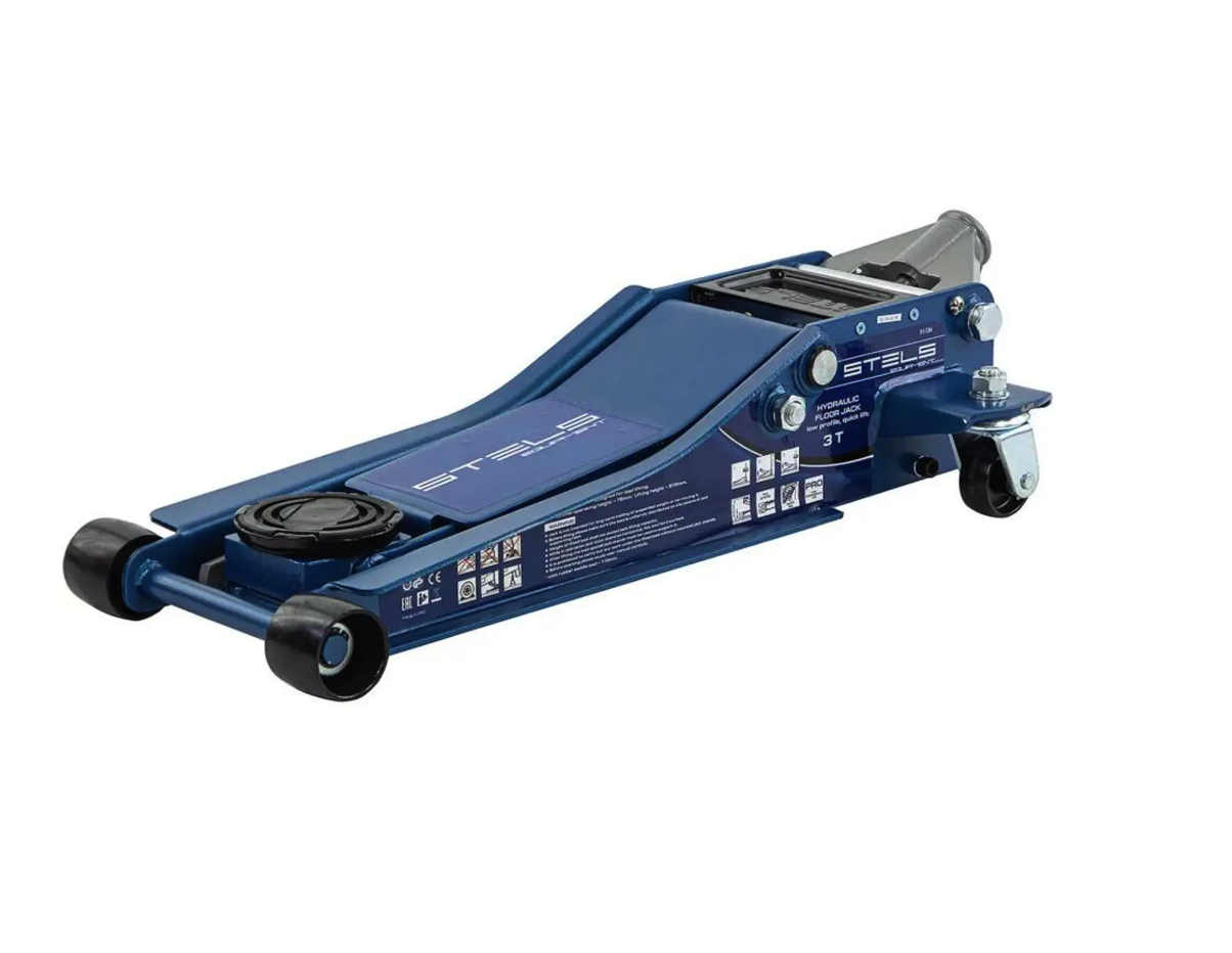 Домкраты STELS Домкрат гидравлический подкатной, быстр.подъем, 3т LOW PROFILE QUICK LIFT, 75-515 мм, проф [51136] (или аналог)